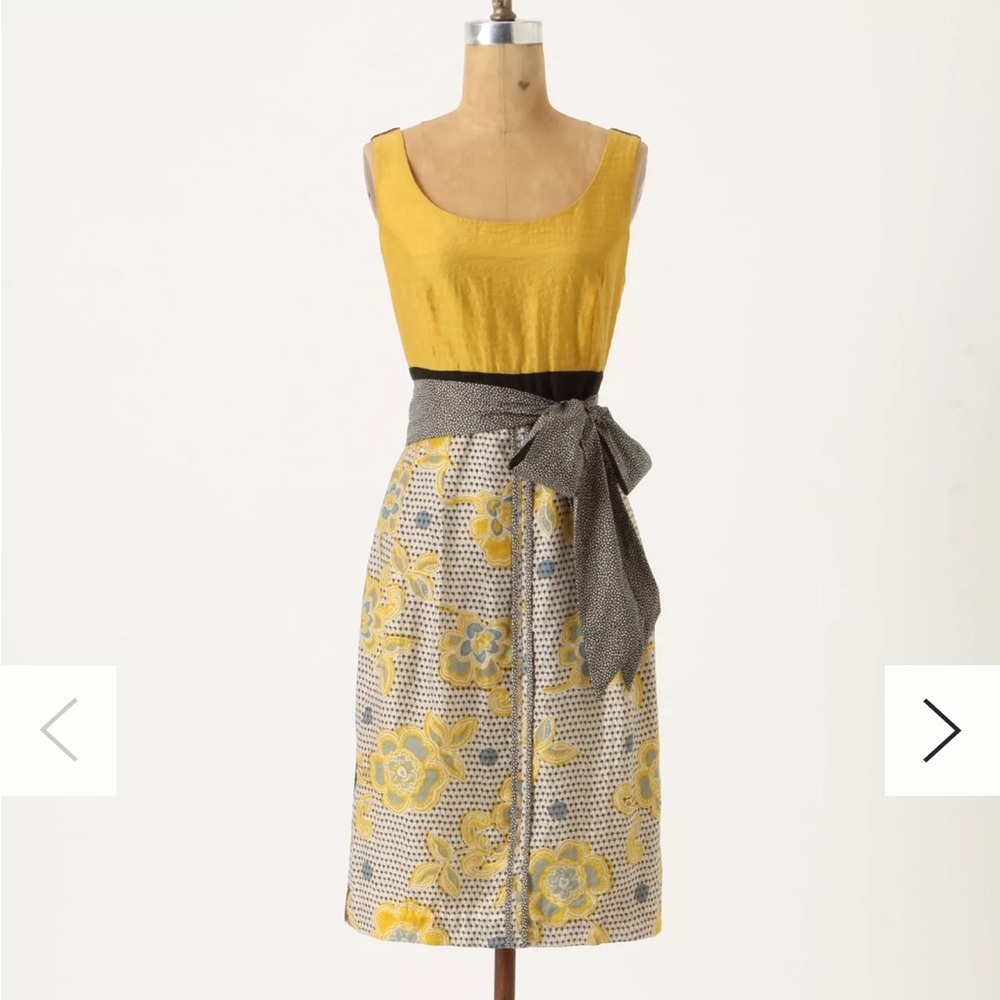 Edme & Esyllte Anthropologie Blooming Goldenrod Dress 0